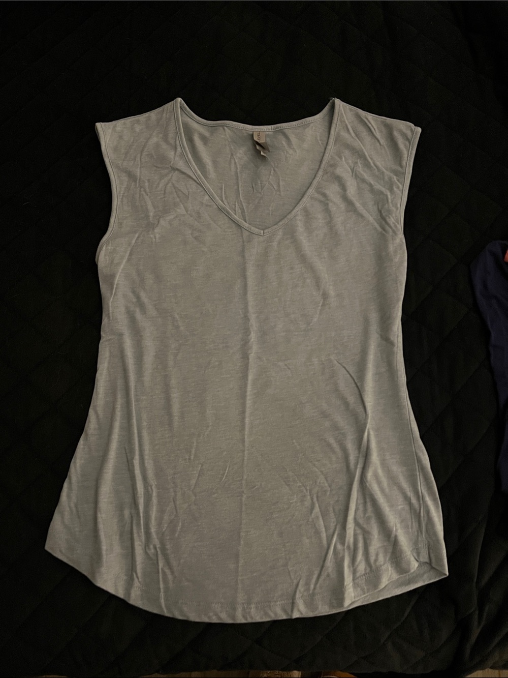 Next Level Apparel Women's V-Neck Sleeveless Tank - Light Blue/Gray